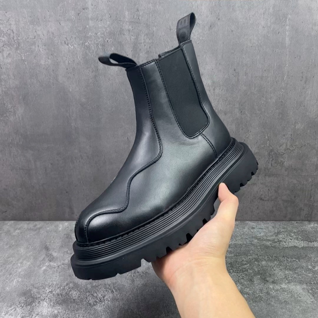 切尔西靴男真皮百搭潮短靴马丁靴