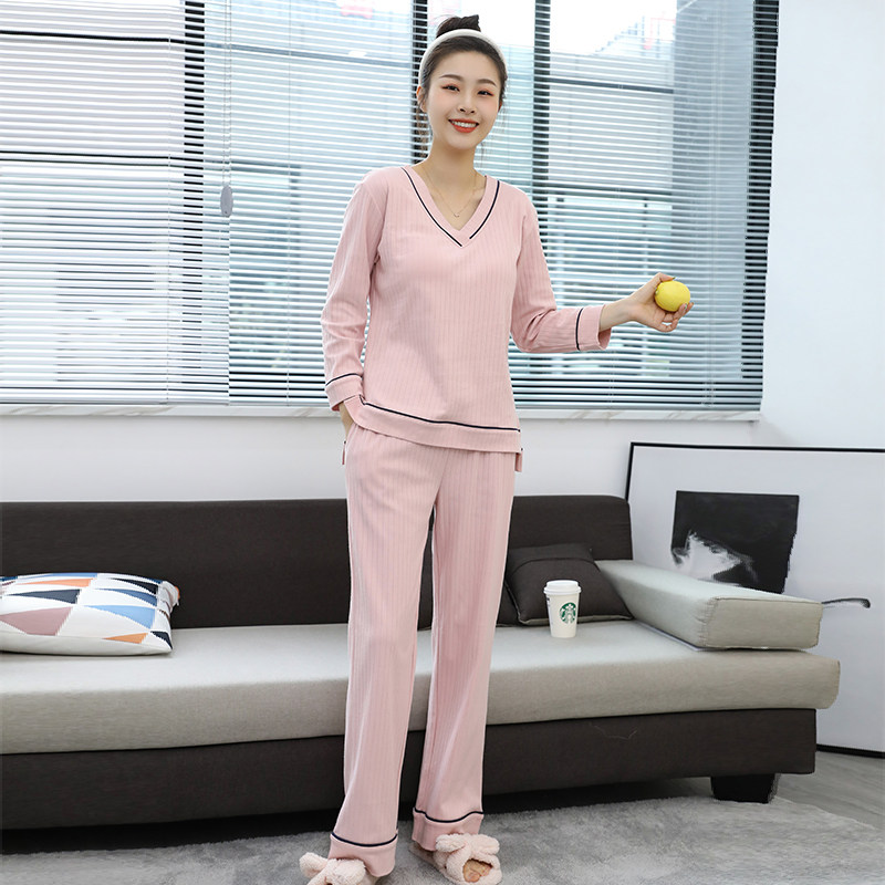 秋冬新款纯棉女带胸垫长袖长裤套装罩杯一体家居服休闲两件套睡衣,女士内衣/男士内衣/家居服,睡衣/家居服套装,淘宝优惠券,粉丝福利购,淘宝优惠卷