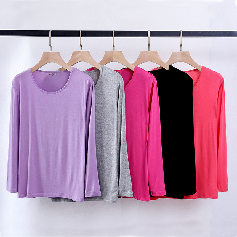 睡衣女春秋莫代尔长袖纯色宽松大码家居服休闲上衣T恤打底衫,女士内衣/男士内衣/家居服,睡衣上装,淘宝优惠券,粉丝福利购,淘宝优惠卷