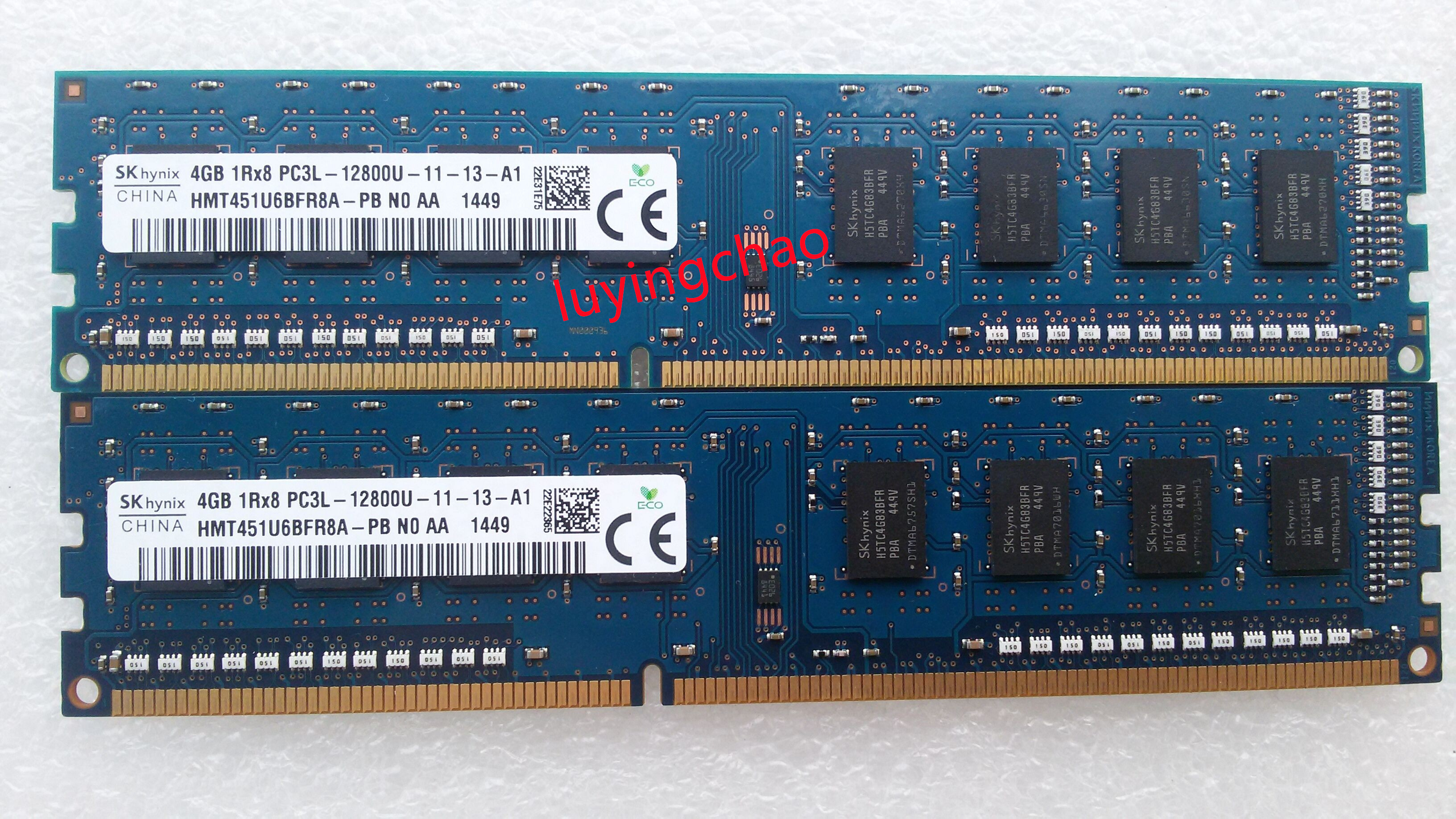 现代 SK 4GB 1RX8 PC3L 12800U DDR3L 1600 4G 低电压 台式机内存
