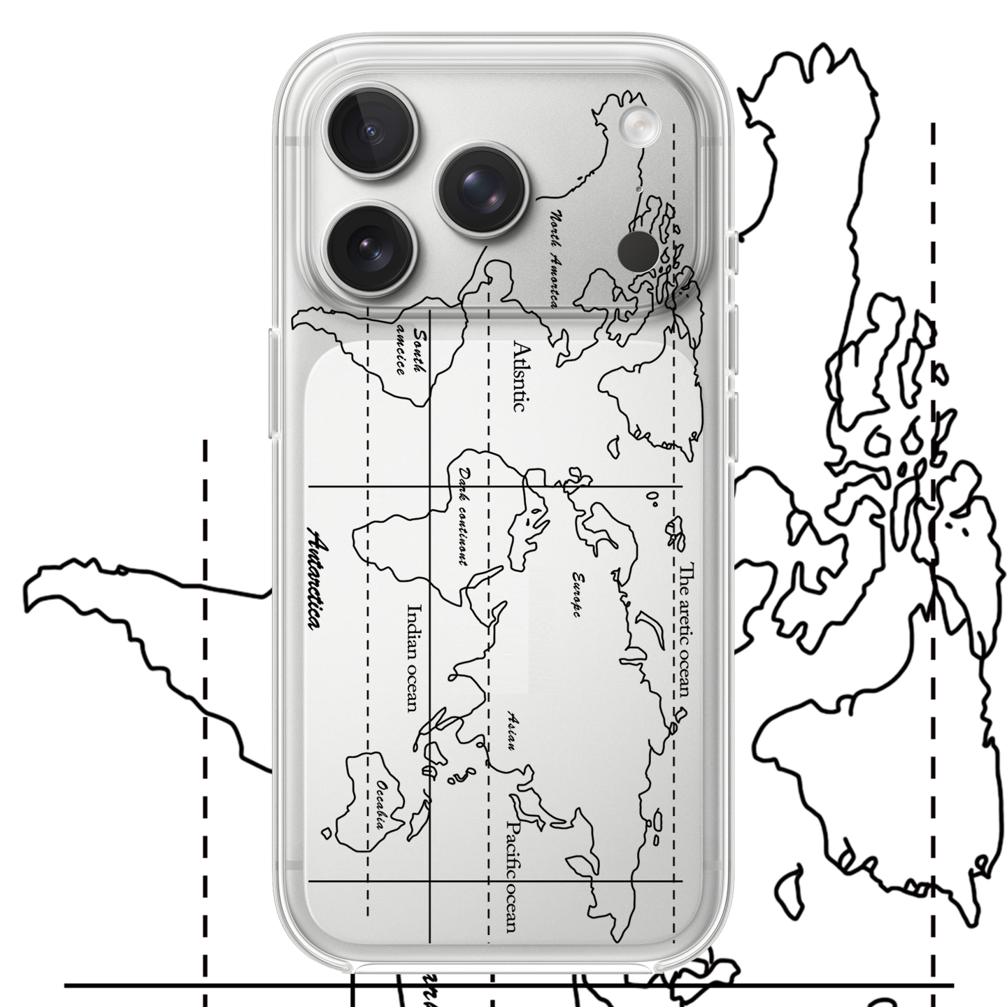 世界地图适用于苹果17PROMAX透明手机壳硅胶简约iPhone16PROMAX情侣15PRO小众14VIVOOPPO13个性12华为小米