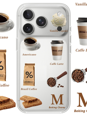 美式咖啡适用于苹果17PROMAX透明手机壳硅胶简约iPhone16PROMAX情侣15PRO小众14个性13华为12小米15VIVOOPPO