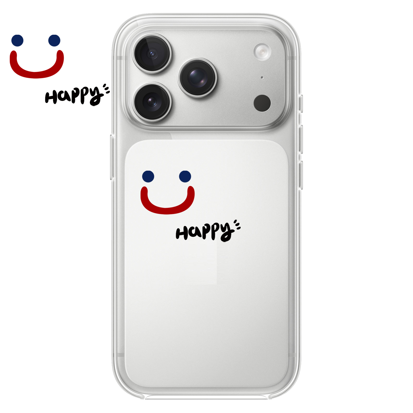 happy笑脸适用于iPhone17PROMAX个性16PRO艺术苹果透明手机壳15PRO个性14创意13简约12适用小米华为OPPOVIVO