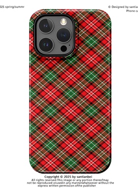 菱形绿色红色适用iPhone17PROMAX个性15PLUS小众14防摔13简约苹果16PROMAX亮面二合一菲林手机壳小米OPPOVIVO