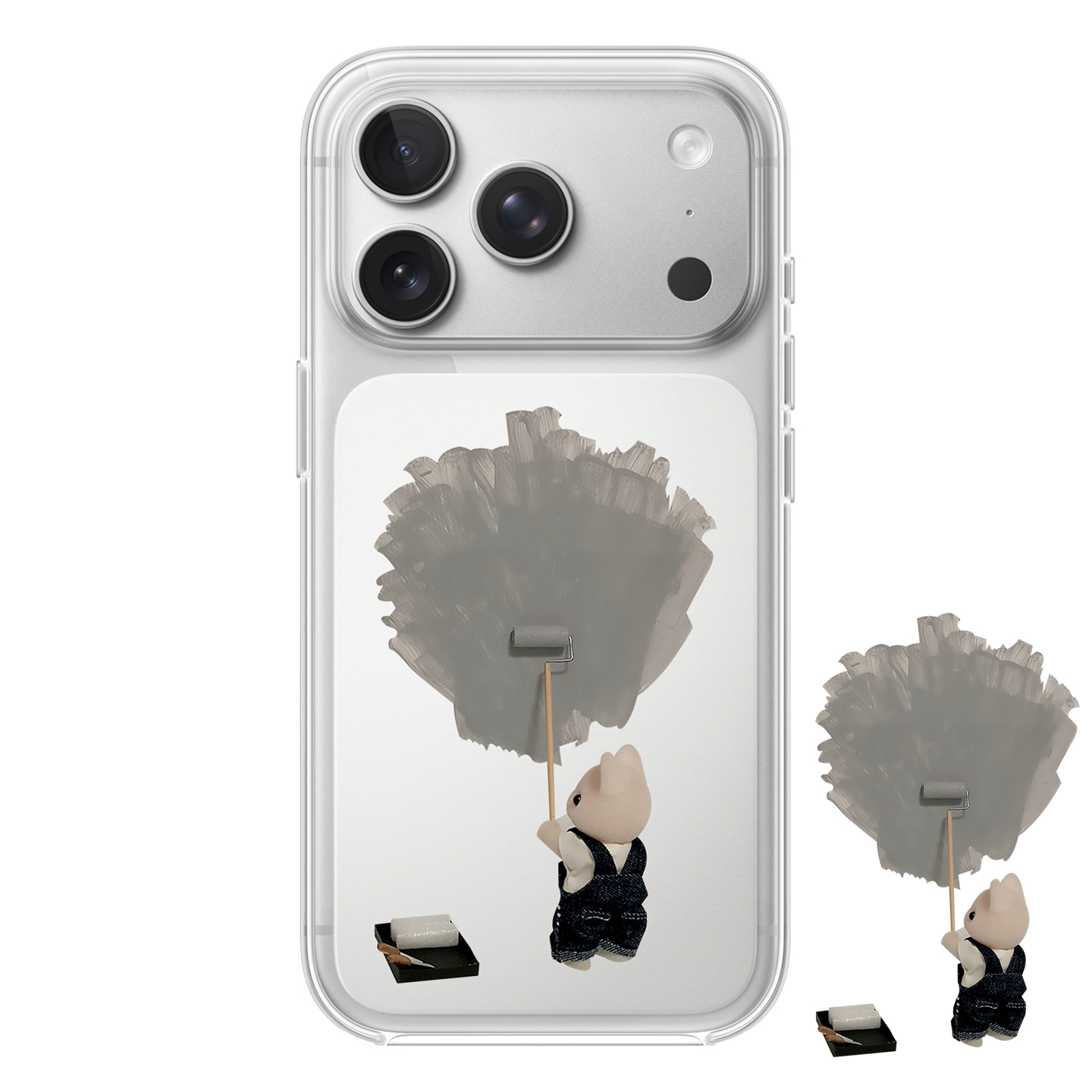 可爱刷墙小熊适用iphone17PROMAX苹果13卡通15PRO动漫12简约16PROMAX硅胶透明手机壳全包华为小米15PROvivo三