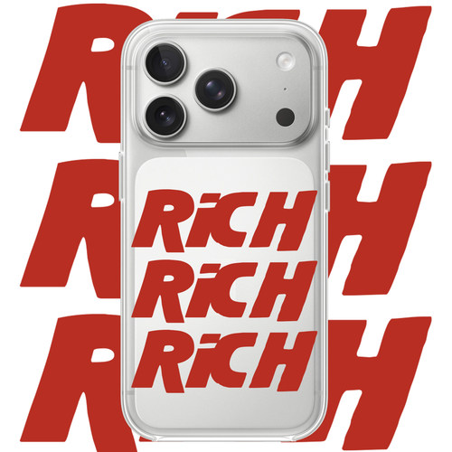 RICH英文适用iPhone17PROMAX创意15个性13设计14简约12可爱苹果16PROMAX情侣透明手机壳VIVOOPPO11华为小米14