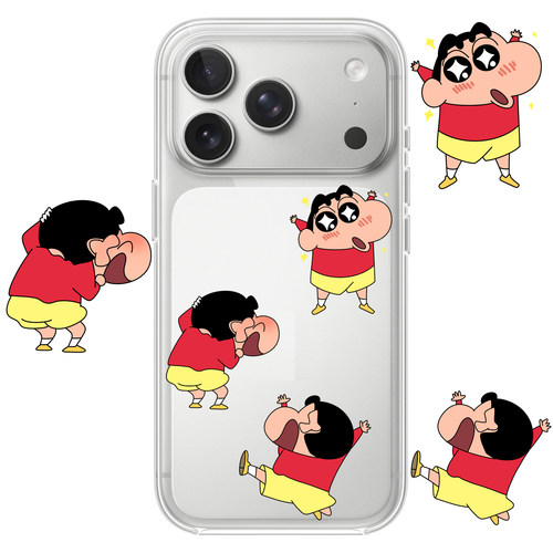 动漫蜡笔小新适用于iPhone17PROMAX情侣卡通16PROMAX可爱13苹果透明手机壳15简约14适用小米17PROMAX华为OPPO