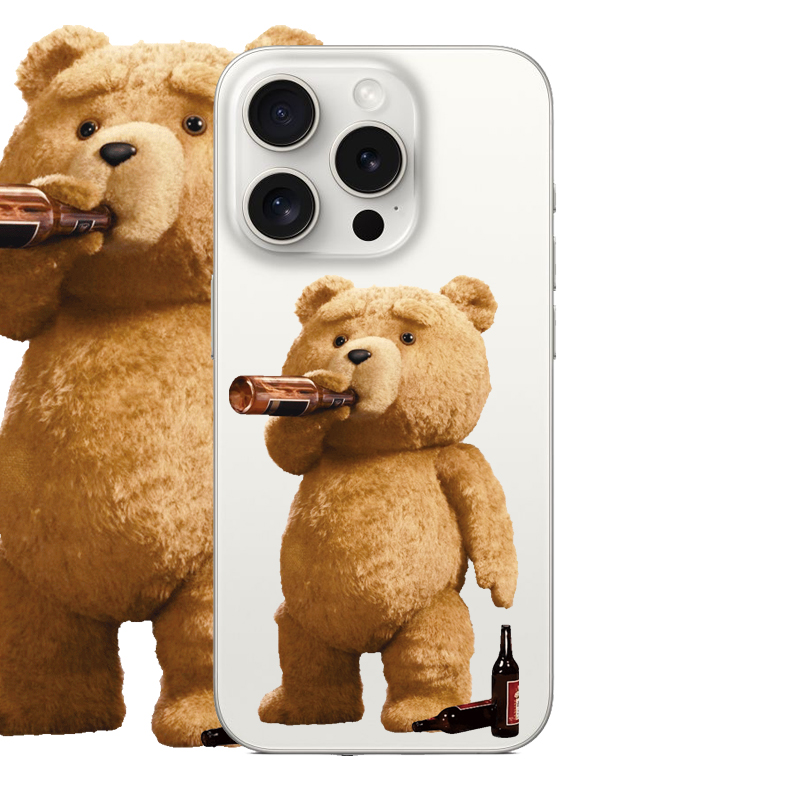 啤酒小熊适用苹果17PROMAX情侣15PRO可爱13动漫12卡通14个性iPhone16PROMAX硅胶透明手机壳华为小米vivooppo