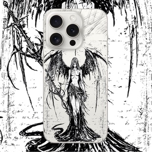 堕落天使适用于苹果17PROMAX透明手机壳硅胶简约iPhone16PROMAX情侣15PRO小众14VIVOOPPO13个性12华为小米