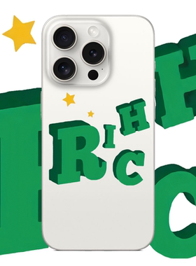 绿色星星适用于苹果17PROMAX透明手机壳硅胶文字iPhone16PROMAX情侣15PRO简约14VIVOOPPO13个性12华为小米