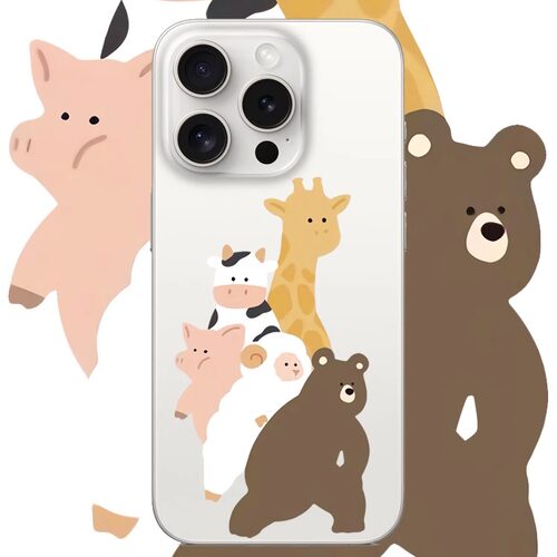 排队动物适用于苹果17PROMAX透明手机壳硅胶可爱iPhone16PROMAX情侣15PRO卡通14VIVOOPPO13动漫12华为小米