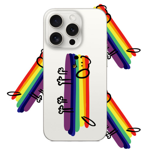 彩虹狗狗适用iphone17promax简约16PROMAX硅胶情侣苹果14pro卡通13可爱15PRO透明手机壳华为小米vivooppo三星