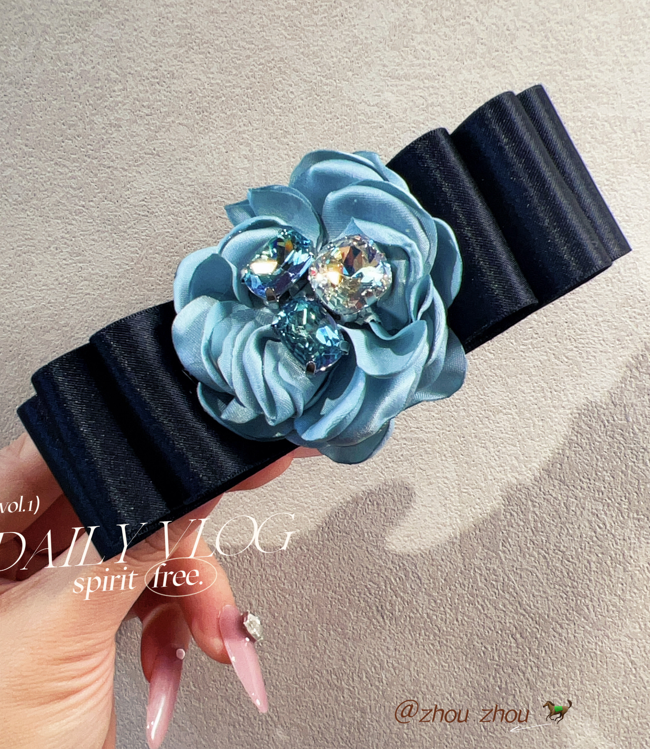 韩国新款手工花朵发夹山茶花弹簧夹发饰发卡新头饰