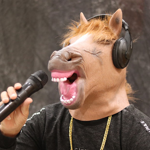 动物头套可爱鱼沙雕面具绿鱼马头哈士奇猩猩独角兽青蛙搞笑表演