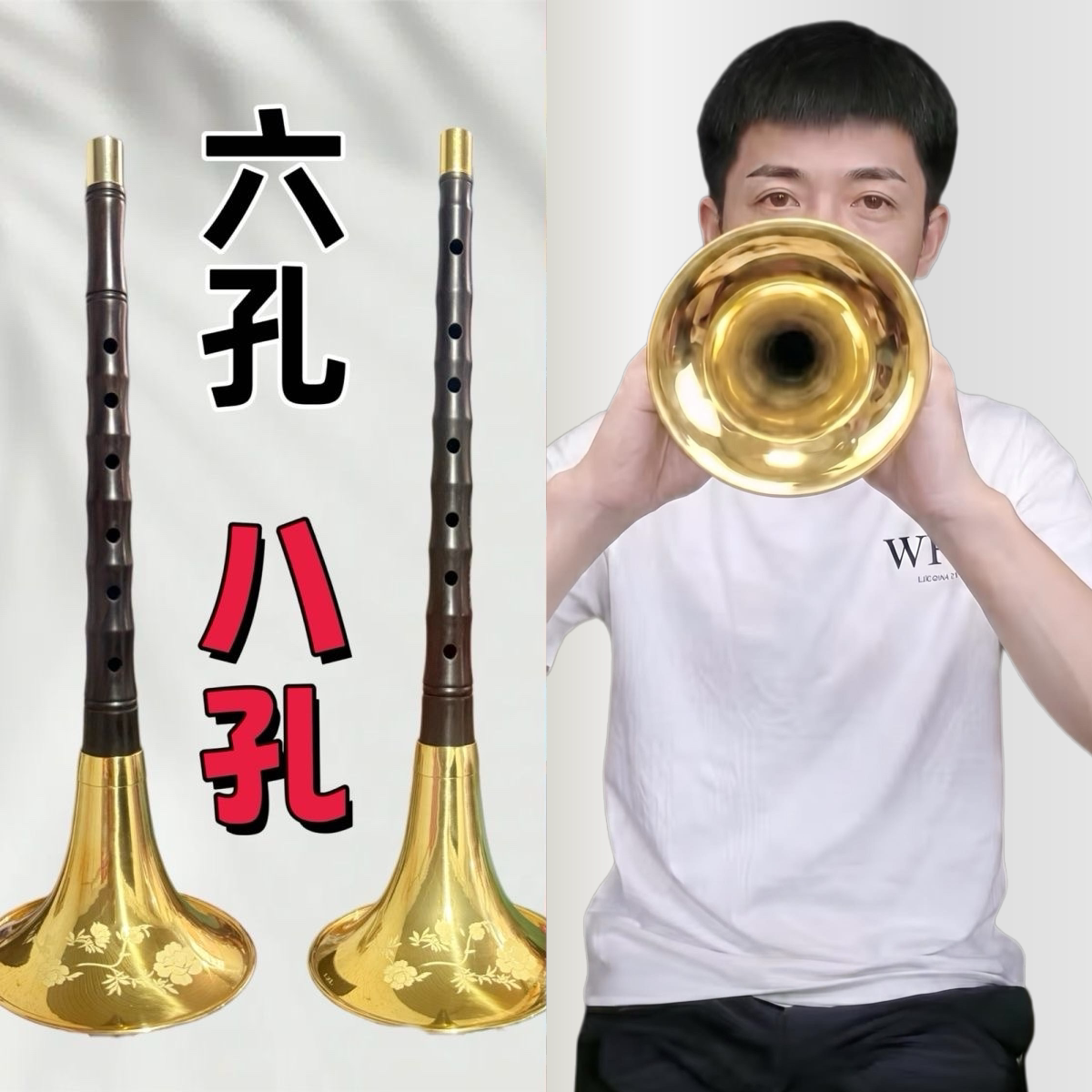 贺老师同款专业唢呐紫光檀黑檀六孔八孔音准通透笛子指法