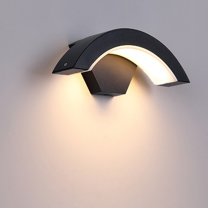 户外壁灯别墅庭院阳台过道走廊门口户外防水外墙感应壁灯黑色遥控