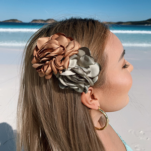 OceanMystery海边沙滩度假拍照凹造型花朵头饰女多色仿真花发夹