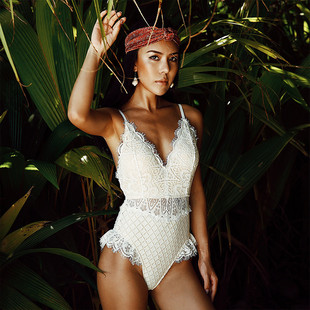 复古性感蕾丝连体泳衣女遮肚显瘦沙滩度假泳装 OCEAN MYSTERY经典