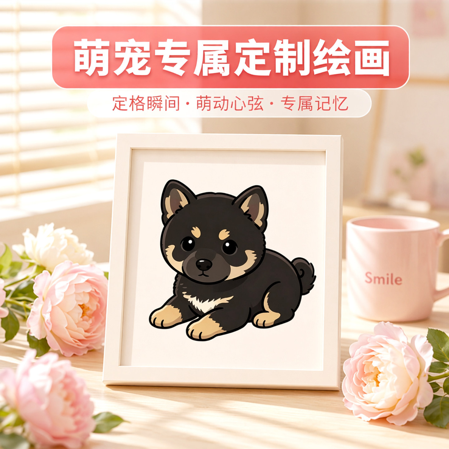 宠物照片Q版手绘头像定制