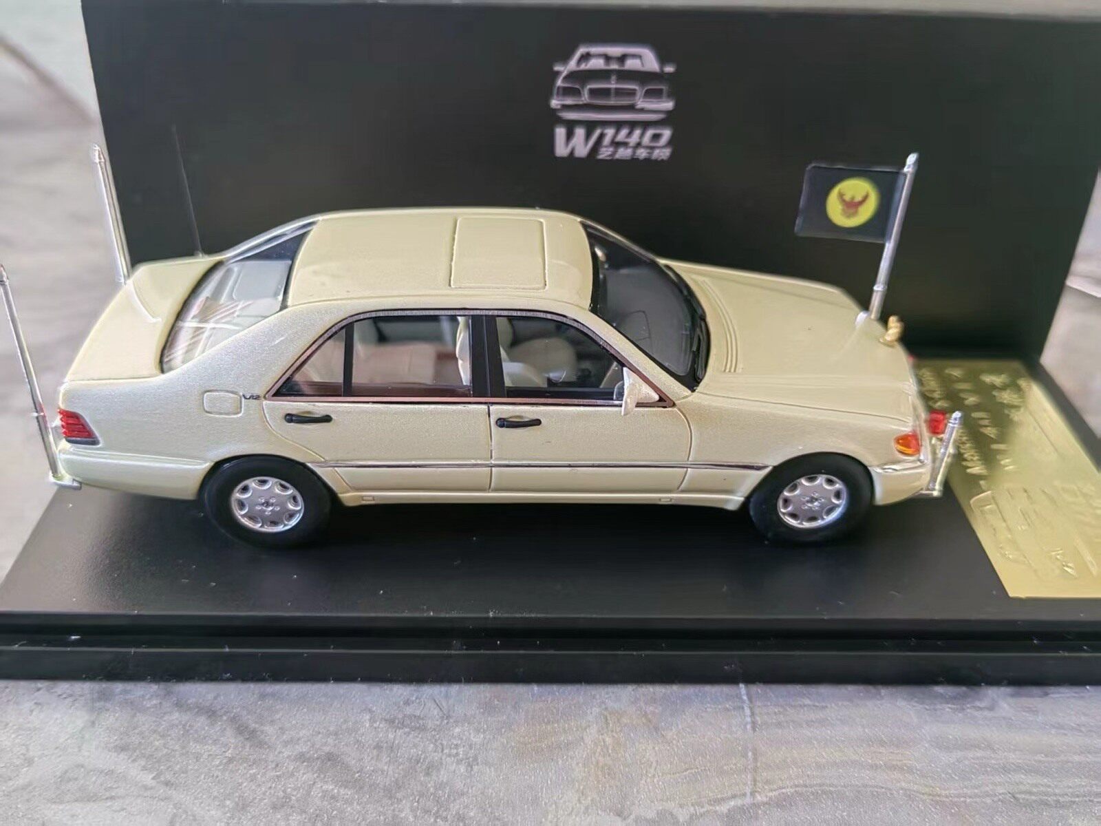 WTX 1:43奔驰600SELW140虎头奔泰皇版礼宾车树脂汽车模型