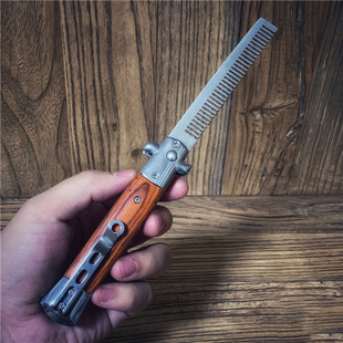 护理不锈钢弹簧梳 FOLDING POCKET COMB折叠梳子金属弹簧梳手梳