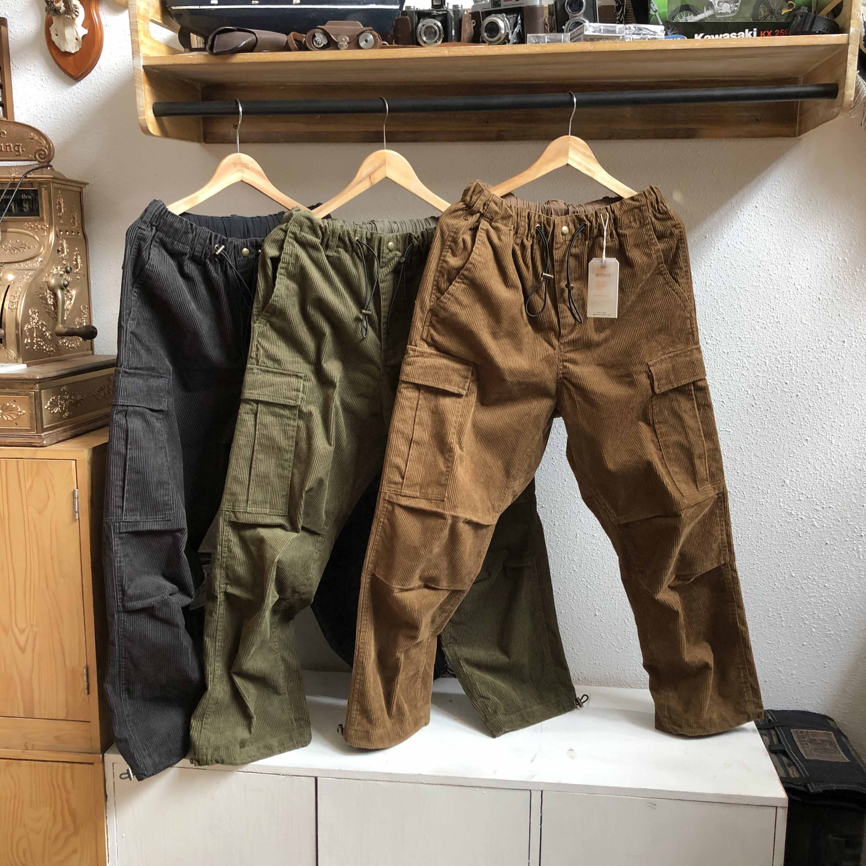 重磅灯芯绒版型设计师直筒加抽绳束脚版型宽松而不会过肥