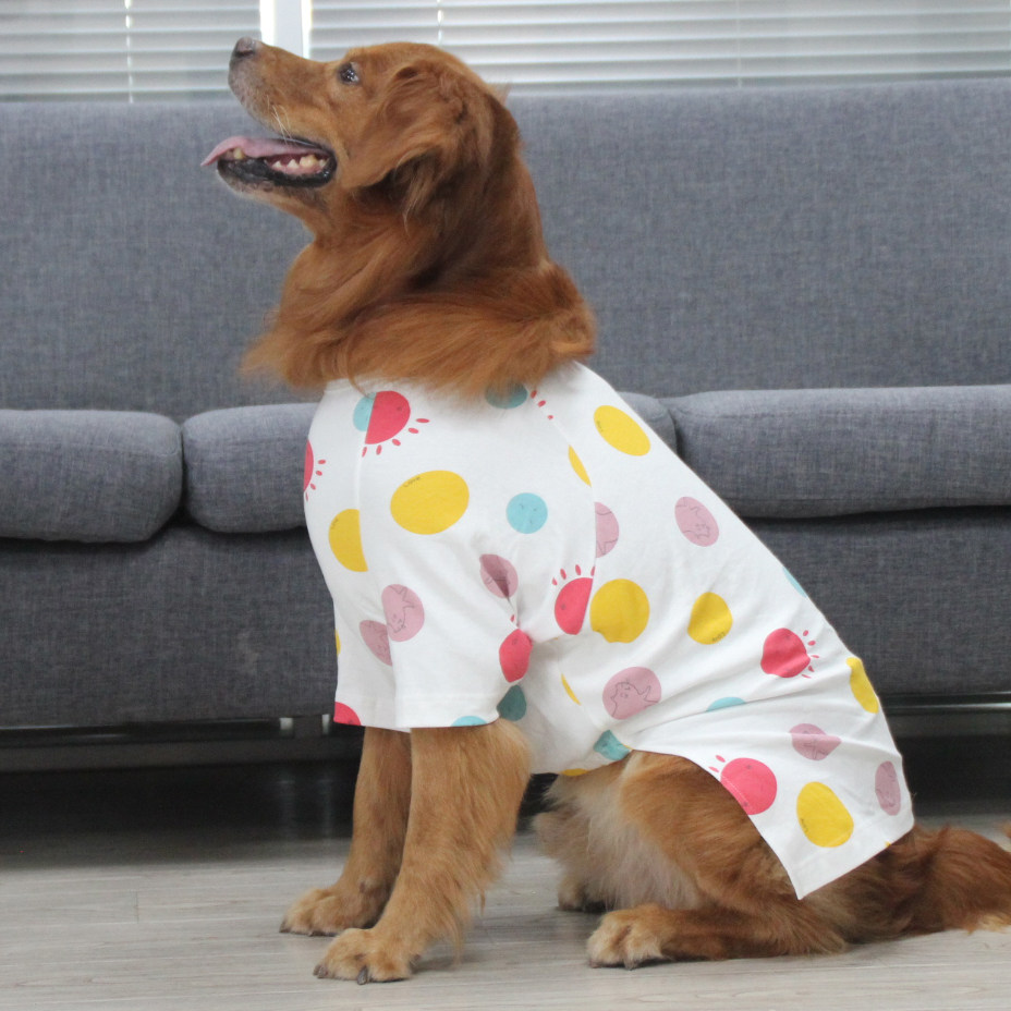 宠它宠物衣服夏季薄款可爱韩版狗狗衣服短袖棉T恤 印花金毛拉布拉