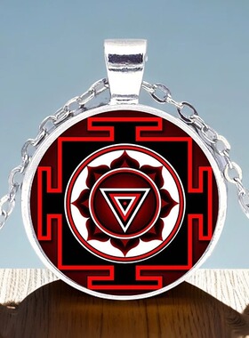 印度Kali maa Yantra卡莉迦莉女神力量智慧护身符吊坠2.5cm