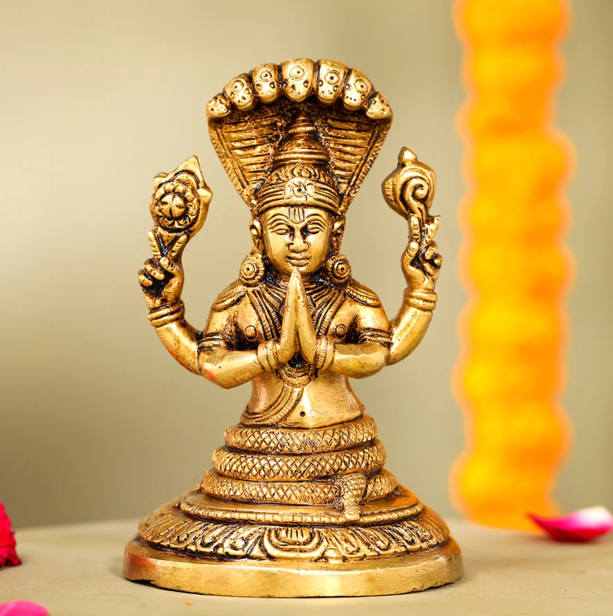 印度原装patanjali帕坦伽利冥想黄铜手工雕像4.5英寸瑜伽创始人