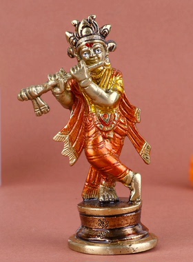 印度克利希娜铜奎师那雕像