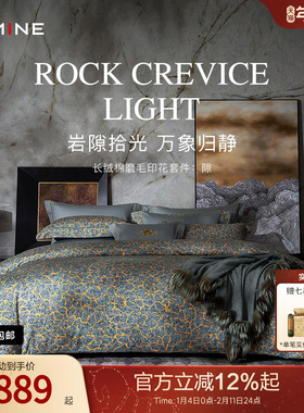 MINE/寐长绒棉双面磨毛四件套床上用品纯棉数码高级印花套件 隙