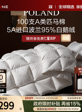 MINE/寐5A波兰95白鹅绒冬被100支纯棉抗菌羽绒被芯送礼 乌托邦Ⅱ