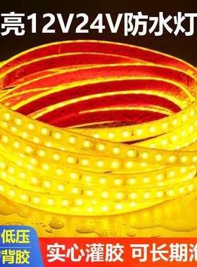 实心灌胶12V/24V防水灯带自粘led鱼缸水下泡水池专用户外低压灯条
