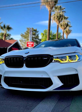 宝马5系G30 G38黄金眼日行灯柠檬黄改装七彩变色LED恶魔眼红色