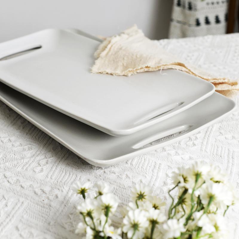 双耳托盘长方形餐盘饺子盘蛋糕盘