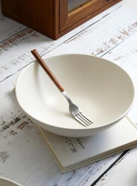 KEEPIN® 白色面碗哑光ZAKKA简约 蔬菜沙拉碗炒饭意面不规则 微瑕