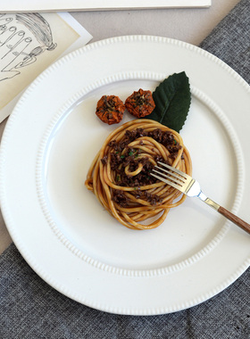 【格调白色】陶瓷餐盘家用菜盘意面盘西餐平盘浅盘高级感餐具盘子