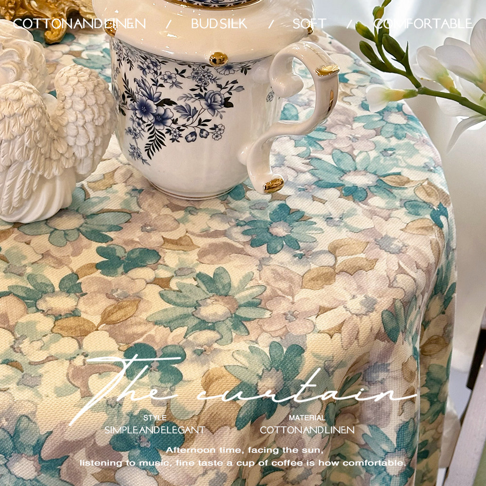 美式乡村复古法式浪漫油画风长方形桌布茶几餐桌布甜品台布盖巾布