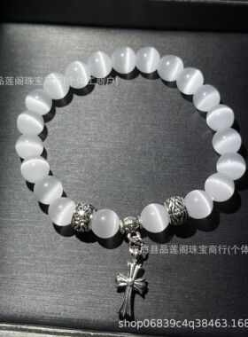 白猫眼石手链女小众清新设计款高