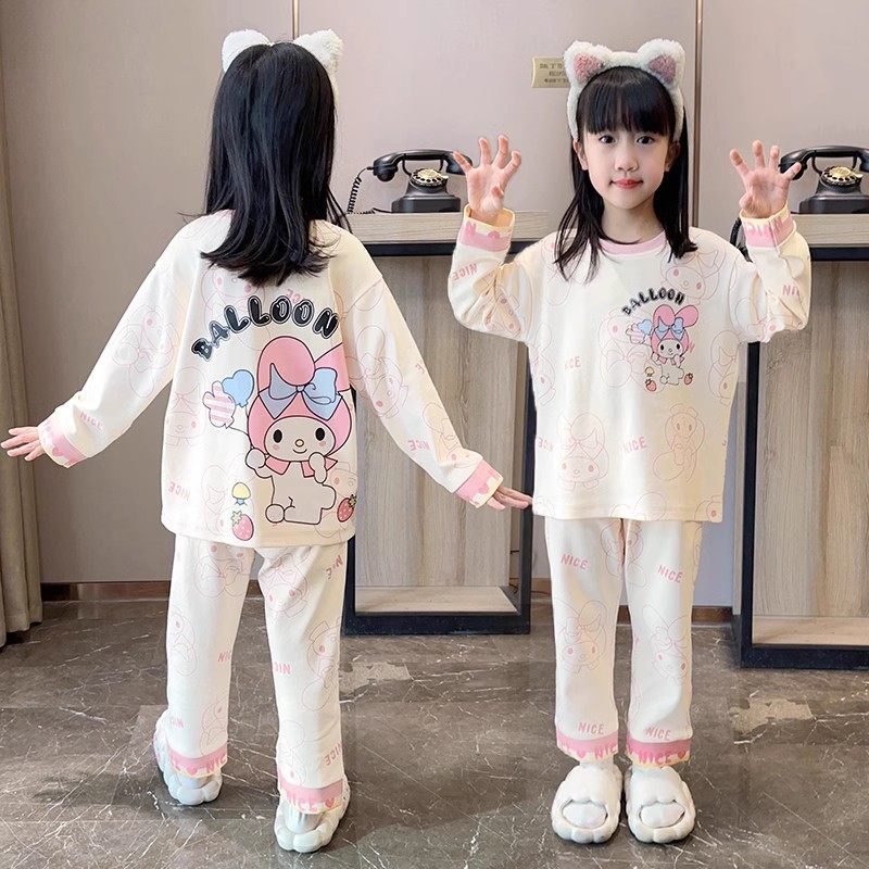 儿童睡衣女孩春秋季新款长袖公主风女童中大童外穿家居服套装