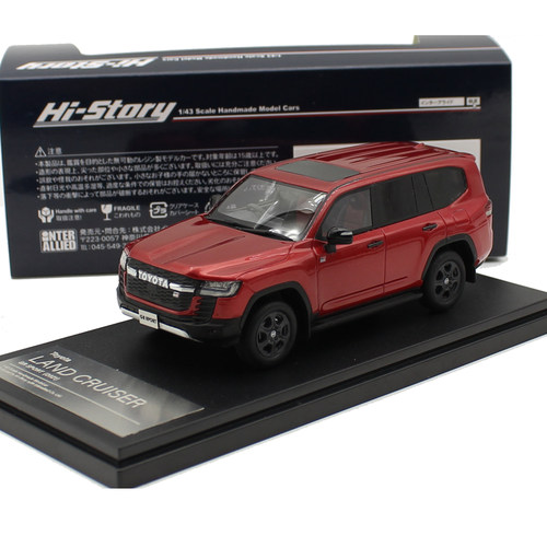 1:43 HI STORY丰田兰德酷路泽GR陆地巡洋舰2021 红色树脂汽车模型