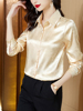 广东高端上衣洋气2026新款早春秋夏普宁减龄妈妈醋酸真丝女士衬衫