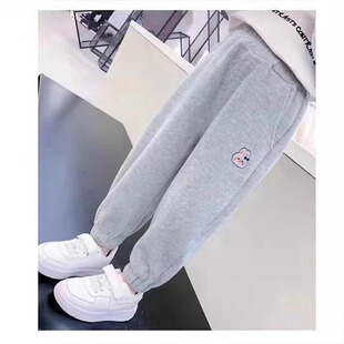 织里童装女童裤子春款2026新款儿童春秋卫裤女孩运动裤春装薄绒潮