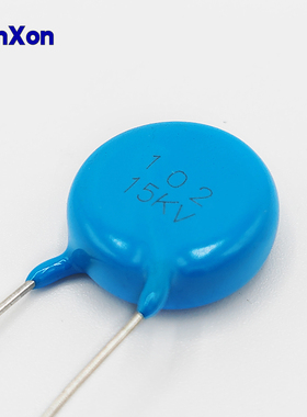 插脚式陶瓷电容15KV 102K Y5T电容同向引线电容器蓝色引线