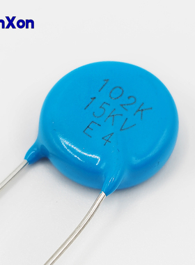 厂家插脚式陶瓷电容15KV 102K N4700电容同向引线电容器蓝色引线