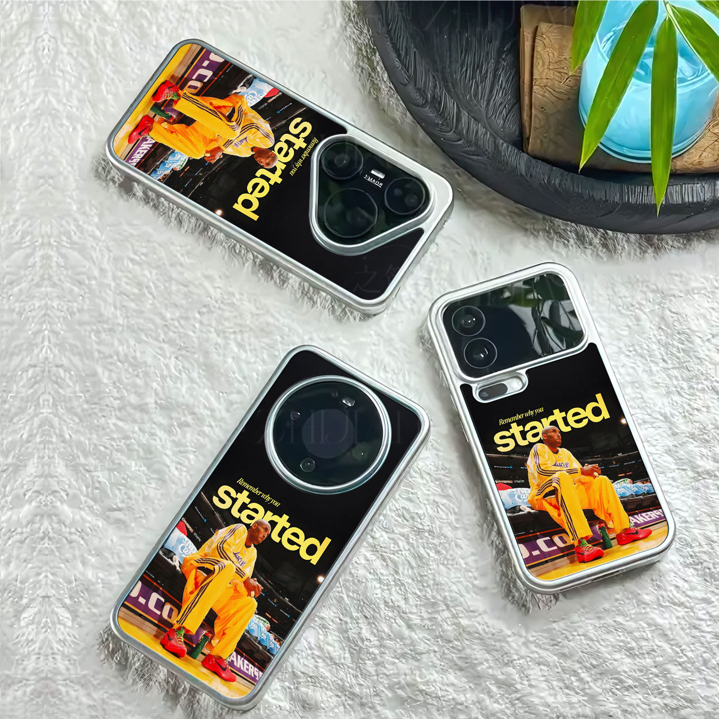 科比坐场边磁吸磨砂黑框电镀玻璃手机壳适用苹果iphone17promax华为NOVA12ULTRA红米TURBO4PROOPPOFINDX9SPRO