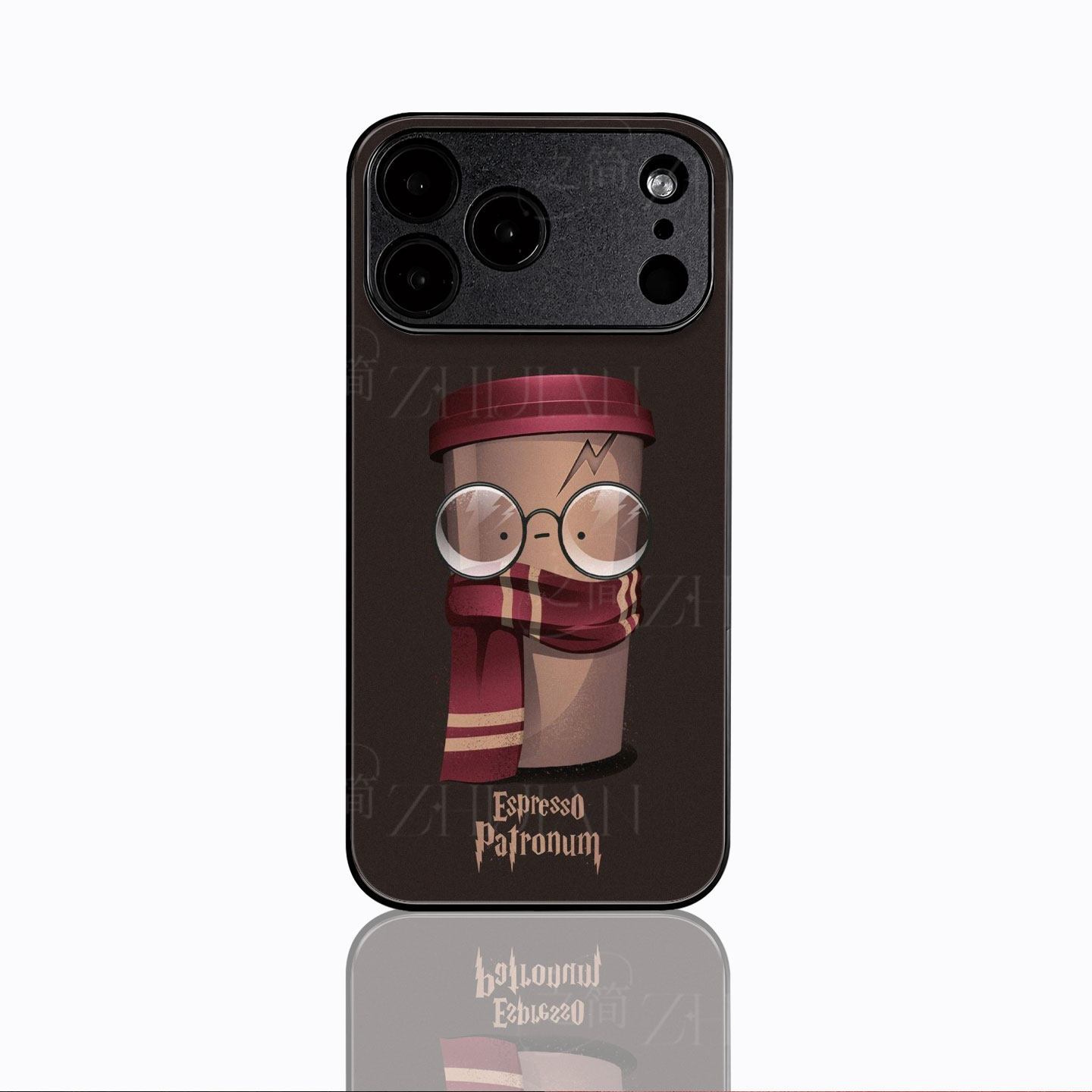 哈利波特咖啡磁吸磨砂黑框电镀玻璃手机壳适用苹果iphone17promax华为PURA70ULTRAPLus16/15/14红米NOTE13PRO