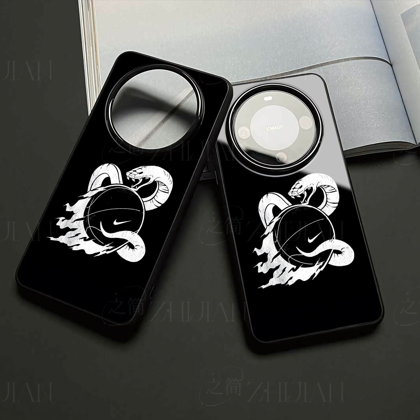 耐克曼巴篮球磁吸磨砂黑框电镀玻璃手机壳适用苹果iphone17promax华为红米NOTE13PROPLUSIQOONEO71加ACE6至尊