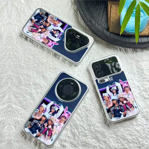 NJZ女团照磁吸磨砂黑框电镀玻璃手机壳适用苹果iphone17promax华为IQOONEO8OPPOFINDX8SPLUS荣耀POWER2红米NO