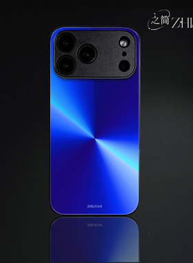 之简ZHIJIAN《蓝色渐变》玻璃亮面磨砂手机壳新款小众不撞壳适用苹果17promax红米K70PROVIVOS30PROMININOVA1
